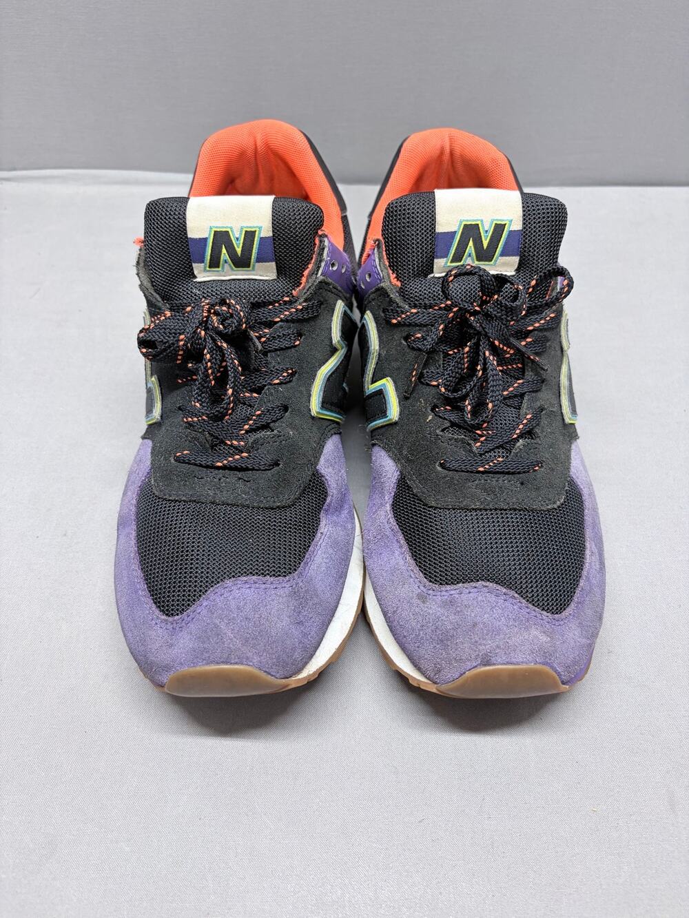 New Balance 574 Purple Black Orange Suede Sneakers Men's Size 12 ML574PT2